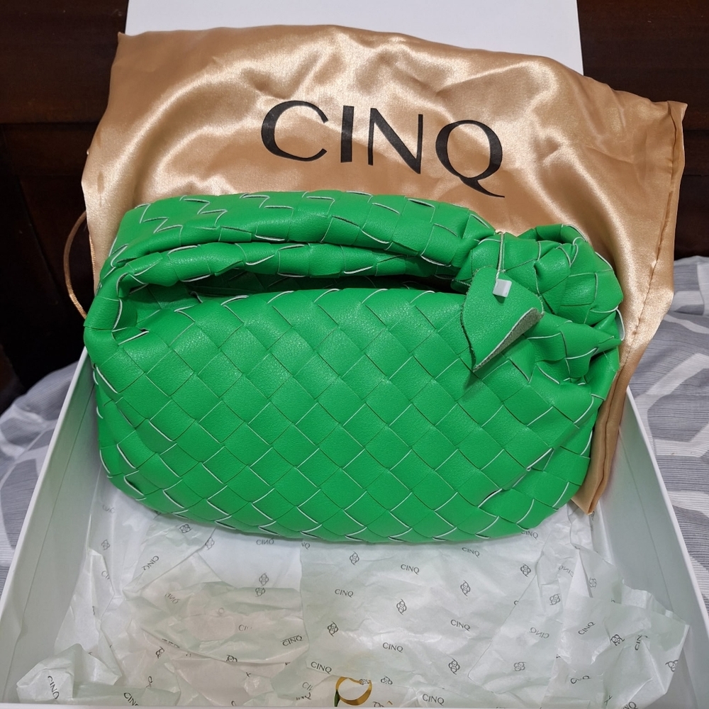 Women Green Handbag With Box New